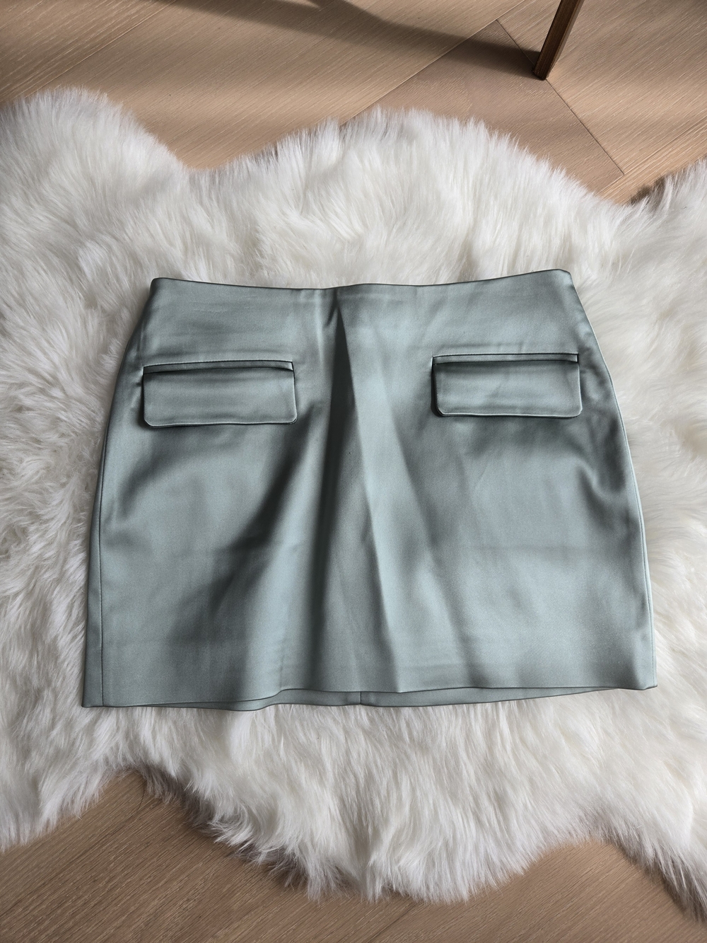 Aritzia Mint Green Mini Skirt with Flap Pockets